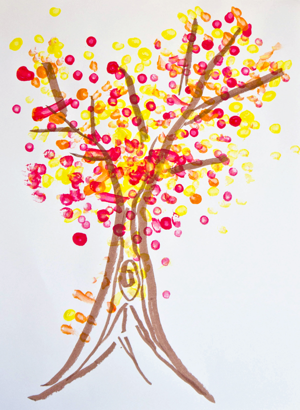 Fine Art For Kids Pointillism Fall Tree Something Silly